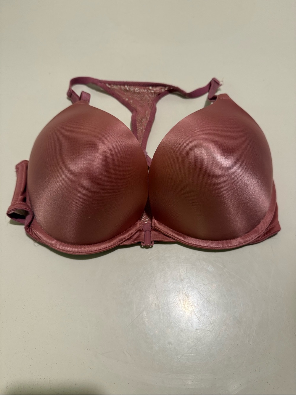 Women's Victoria’s Secret Satin T-Shirt Bra in Dusty Rose